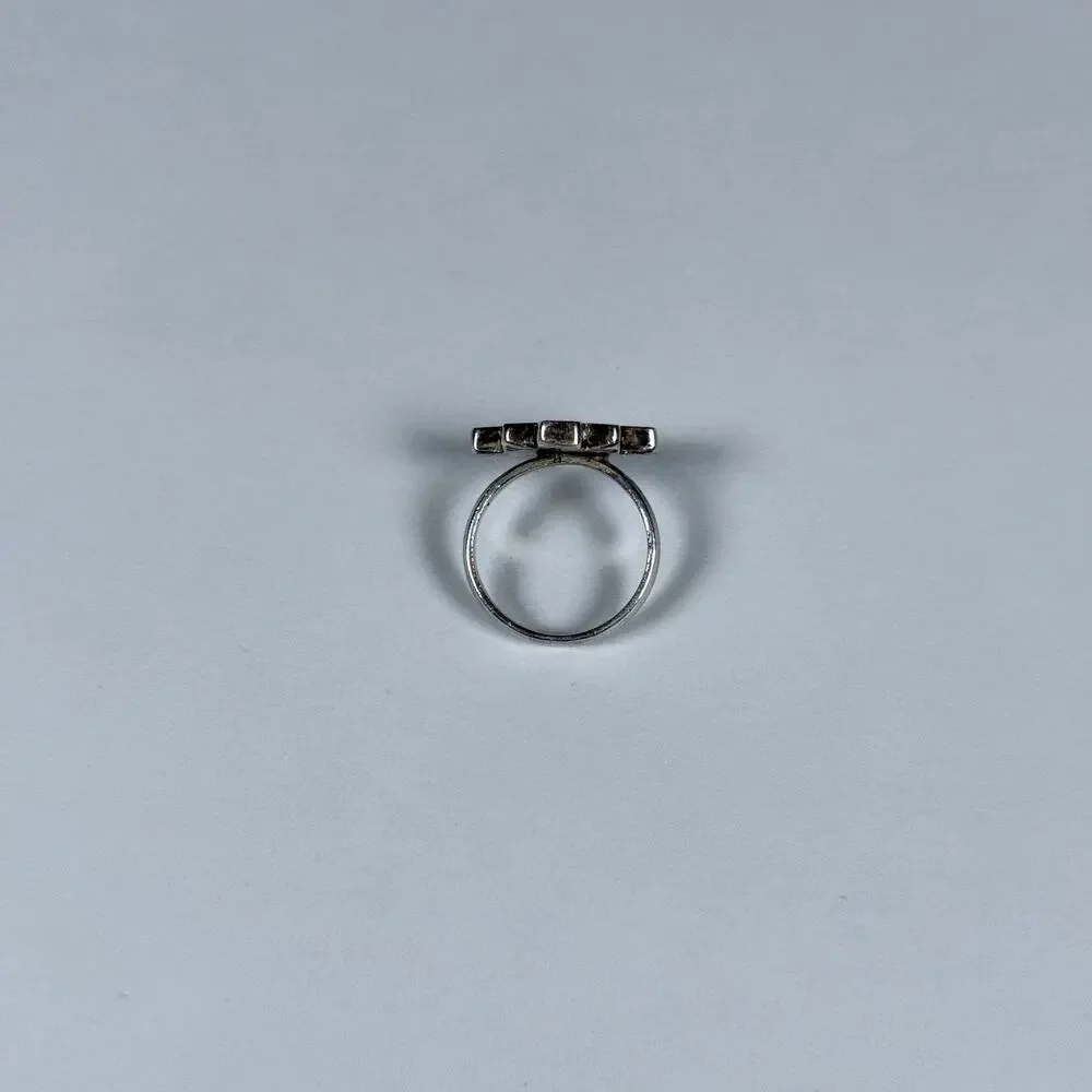 Four Directions Totem Peruvian 950 Silver Turqoise size 5us vintage ring